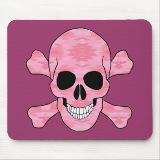 Alfombrilla De Ratón Calavera De Camuflaje Rosado Y Almohadilla De Rató