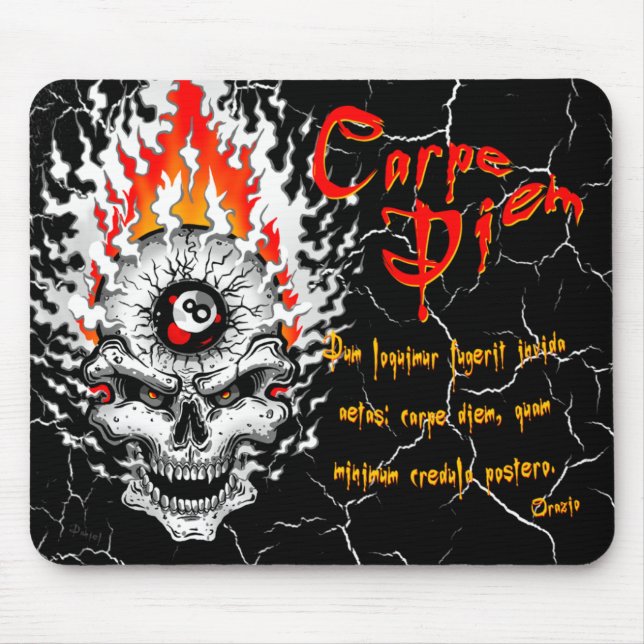 Alfombrilla De Ratón Calavera de carpe diem (Frente)