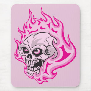 Alfombrilla De Ratón Calavera de flamenco rosa
