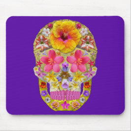Alfombrilla De Ratón Calavera de flores 4 - Tropical