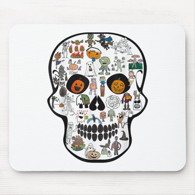 Alfombrilla De Ratón Calavera de Halloween 67 2025  (Frente)