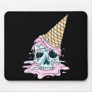 Alfombrilla De Ratón Calavera de helado espeluznante linda gótica paste
