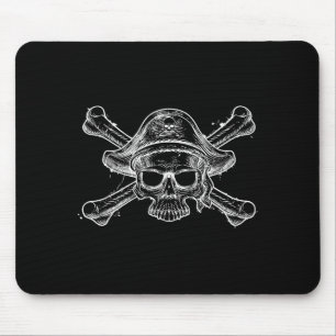Alfombrilla De Ratón Calavera de pirata vintage y esqueleto de huesos c