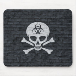 Alfombrilla De Ratón Calavera de riesgo biológico con Ladrillo gris