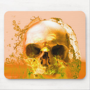 Alfombrilla De Ratón Calavera dorada en agua