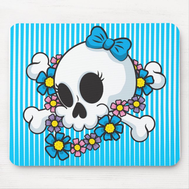 Alfombrilla De Ratón Calavera eléctrica de flor (Frente)