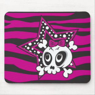 Alfombrilla De Ratón Calavera Emo Femenina