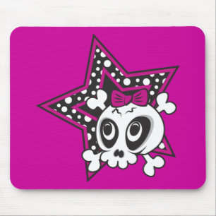Alfombrilla De Ratón Calavera Emo Femenina