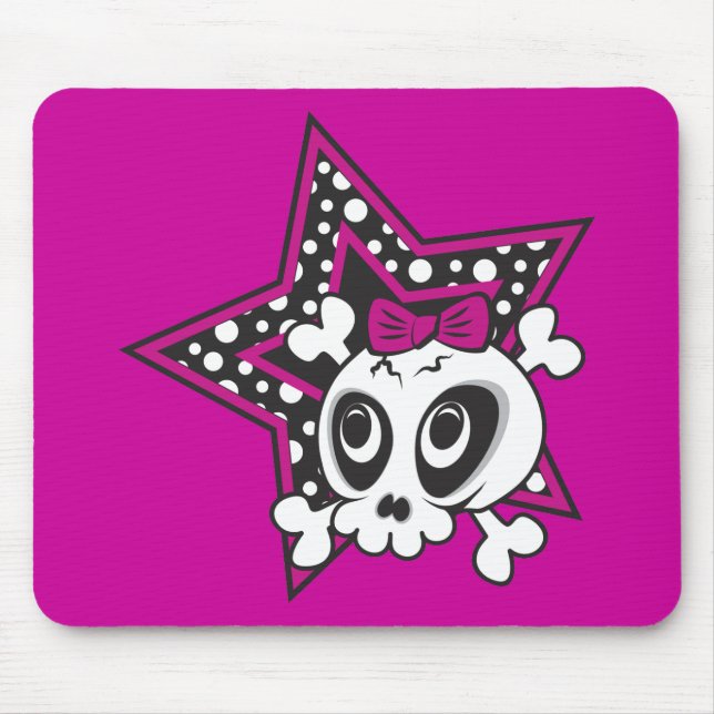 Alfombrilla De Ratón Calavera Emo Femenina (Frente)