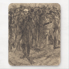 Alfombrilla De Ratón Calavera en la multitud (por Albert Besnard)