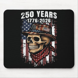 Alfombrilla De Ratón Calavera esquelética americana patriótica de 250 a