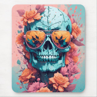 Alfombrilla De Ratón Calavera Floral Colorida