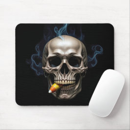 Alfombrilla De Ratón Calavera humeante mordiendo maíz de caramelo
