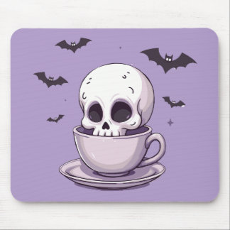 Alfombrilla De Ratón Calavera Pastel Goth en Taza de Té