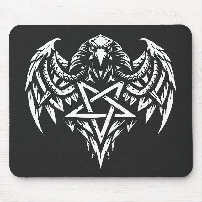 Alfombrilla De Ratón Calavera Pentagrama Tribal de BurnsInhell (Frente)