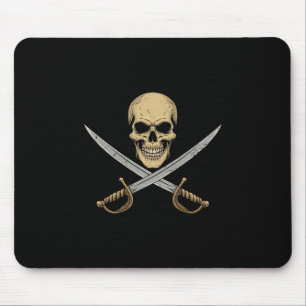 Alfombrilla De Ratón Calavera Pirata Vintage Crucero Caribe Halloween S