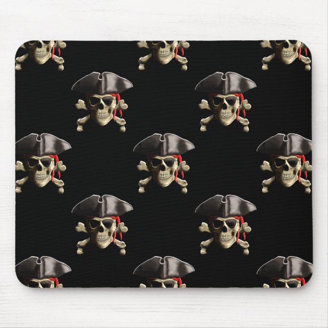 Alfombrilla De Ratón Calavera pirata y Gorra (Frente)
