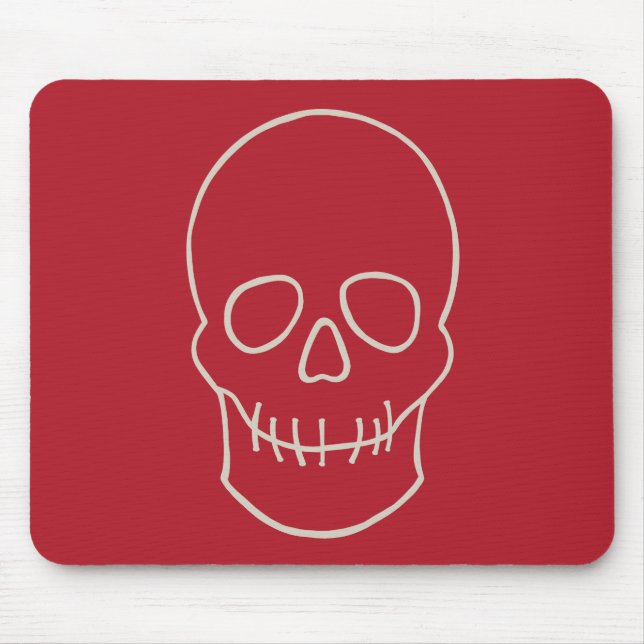 Alfombrilla De Ratón Calavera - Rojo en sangre y blanco óseo (Frente)
