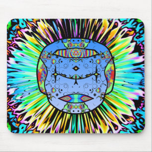 Alfombrilla De Ratón Calavera tatuada colorida v0