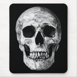 Alfombrilla De Ratón Calavera vieja meteorológica - Blanco y negro