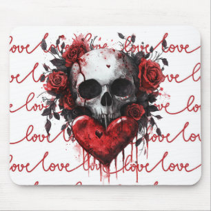 Alfombrilla De Ratón Calavera y Corazón “Amor”