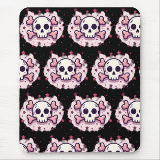 Alfombrilla De Ratón Calavera y Huesos Rosa Pastel