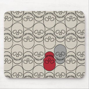 Alfombrilla De Ratón Calaveras - Blanco óseo y negro mural