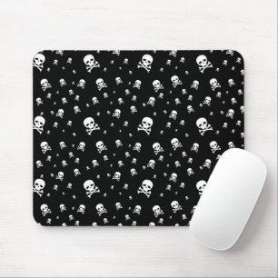 Alfombrilla De Ratón Calaveras de piratas blancos de Littles sobre fond