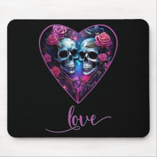 Alfombrilla De Ratón Calaveras góticas amor por el amor del día de San 