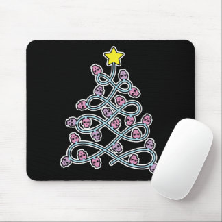 Alfombrilla De Ratón Calaveras góticas Mousepad de árbol de Navidad