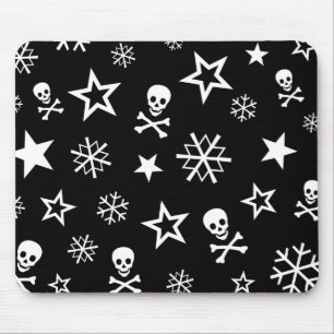 Alfombrilla De Ratón Calaveras y copos de nieve