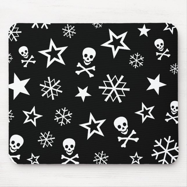 Alfombrilla De Ratón Calaveras y copos de nieve (Frente)