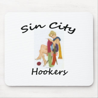 Alfombrilla De Ratón calcetero travieso, ganchillo y blac del logotipo