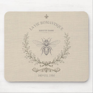 Alfombrilla De Ratón Calcomanía de abeja beige cálida   Rústico país fr