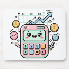 Alfombrilla De Ratón Calculadora Kawaii Pastel Finanzas Estudiante Pega