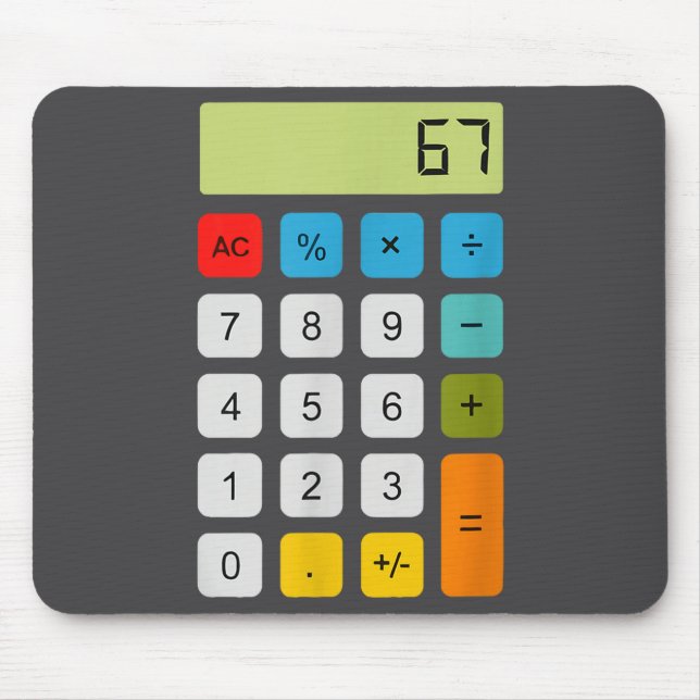 Alfombrilla De Ratón Calculator 67 Six Seven Funny Math Meme  (Frente)