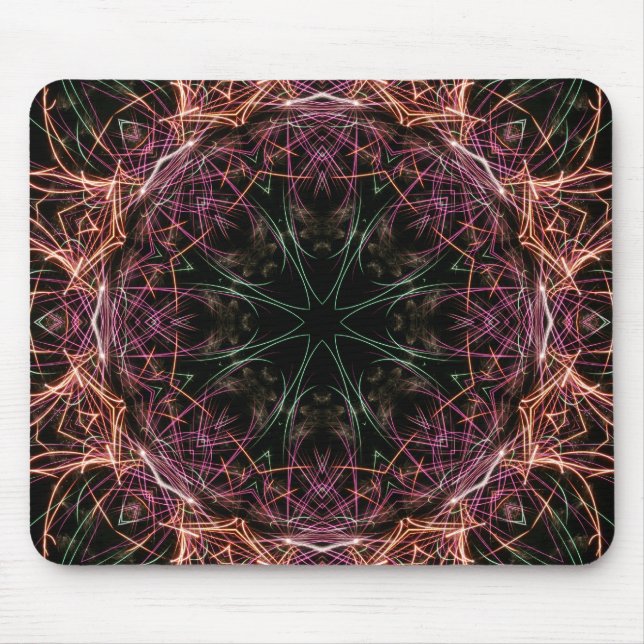 Alfombrilla de ratón caleidoscopio de red de color (Frente)