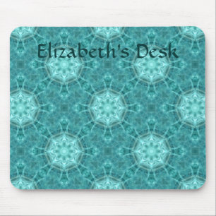 Alfombrilla De Ratón Caleidoscopio fractal Aqua