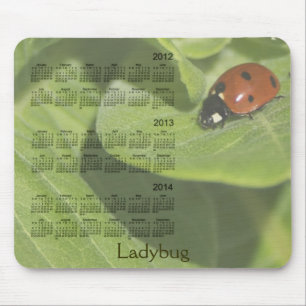 Alfombrilla De Ratón Calendario 2012-2014 de la mariquita Mousepad