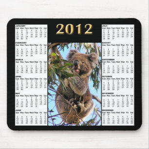 Alfombrilla De Ratón Calendario 2012 de la koala Mousepad
