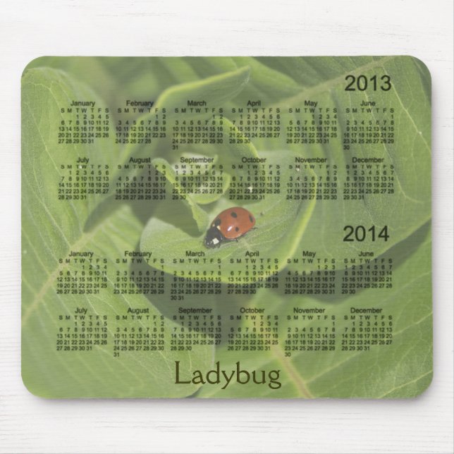 Alfombrilla De Ratón Calendario 2013-2014 de la mariquita Mousepad (Frente)