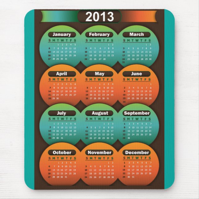 Alfombrilla De Ratón Calendario 2013 de Mousepad (Frente)