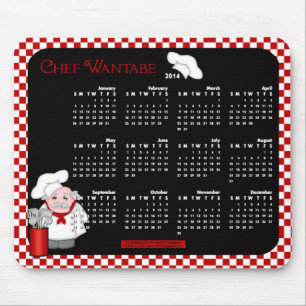 Alfombrilla De Ratón Calendario 2014 Mouse Pad-Chef Wantabe