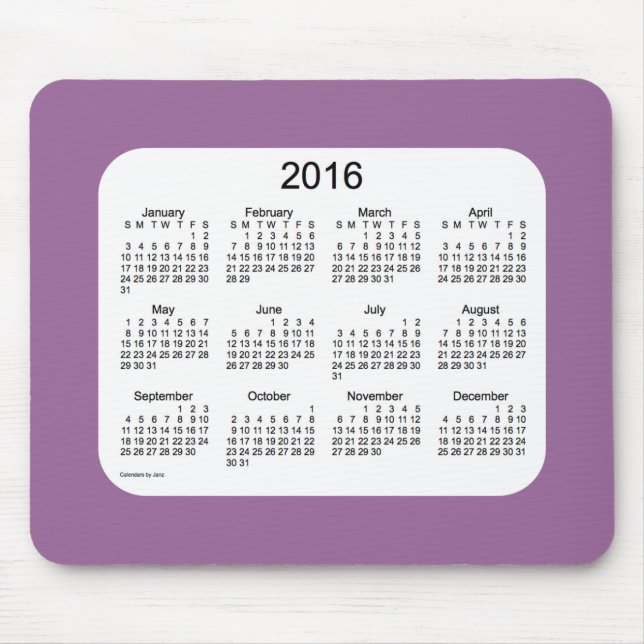 Alfombrilla De Ratón Calendario 2016 de la lavanda de Janz Mousepad (Frente)