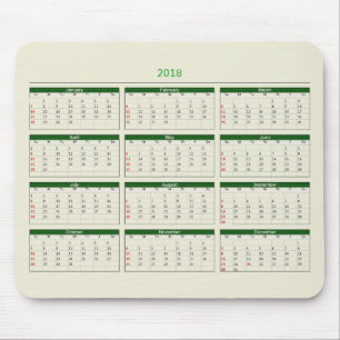 Alfombrilla De Ratón Calendario 2018