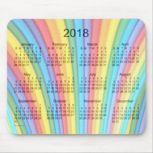 Alfombrilla De Ratón Calendario 2018 del arte del arco iris por el