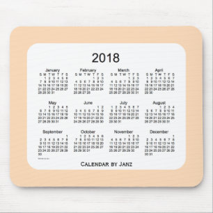 Alfombrilla De Ratón Calendario 2018 del soplo del melocotón de Janz