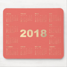 Calendario 2018 Faux Gold Metallic Minimal