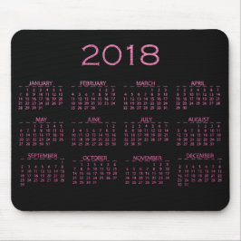 Alfombrilla De Ratón Calendario 2018 Purpurina color negro brillante ro