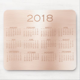 Alfombrilla De Ratón Calendario 2018 Rosa Gold Metallic Rubor